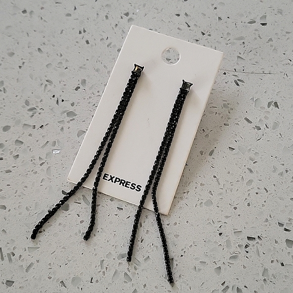 Express Gunmetal Grey CZ Earrings - Picture 1 of 2